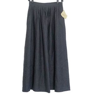 Vintage Wool Skirt 10 Houndstooth Plaid Midi Deadstock